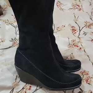 Aerosols Black Knee Boots/ Stretchy
